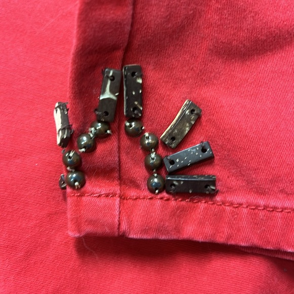 Brielle Blvd. Women’s Red Embellished Capri Pants w Stretchy Sections on Back 6 - Picture 3 of 9